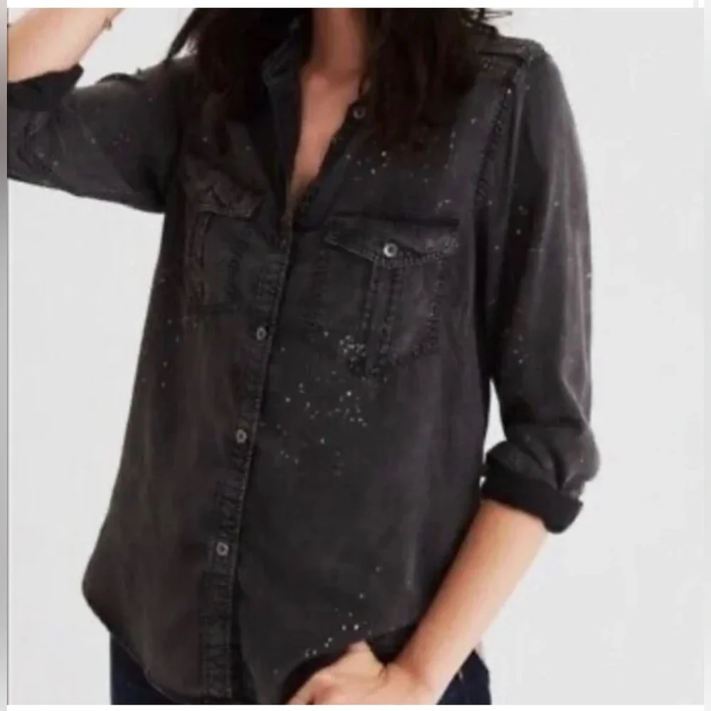 American Eagle Boyfriend Fit Paint
Splatter Button Down-EUC Sz XS-Oversized - Picture 2 of 7